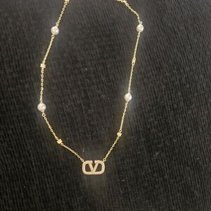 Valentino Gold Necklace with Pearls
